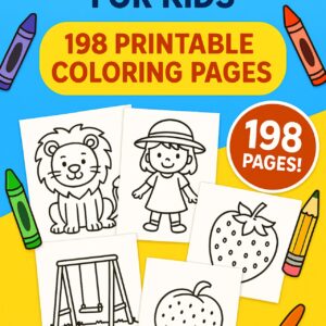 daily activities for kids: 198 printable coloring pages